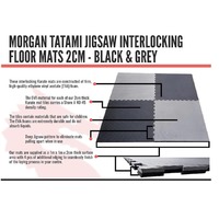MORGAN 2cm TATAMI JIGSAW INTERLOCKING FLOOR MATS [Grey/Black]