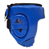 MORGAN PLATINUM OPEN FACE LEATHER  HEAD GUARD [Medium Blue]