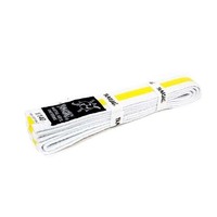 YAMASAKI WHITE MARTIAL ARTS BELTS (WITH COLOURED STRIPE)[Blue 1]