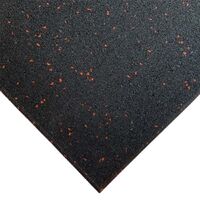 MORGAN COMMERCIAL GRADE RUBBER FLOOR TILES | RED FLECK (1m x 1m x 15mm) 