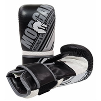 MORGAN AVENTUS LEATHER CURVED BAG MITTS [Black/White Large]