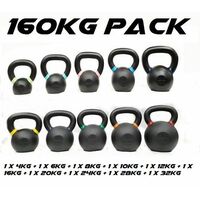 MORGAN 160KG CAST IRON KETTLEBELL PACK