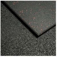 MORGAN COMMERCIAL GRADE RUBBER FLOOR TILES | RED FLECK (1m x 1m x 15mm) 