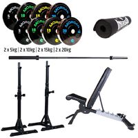 ADJUSTABLE OLYMPIC WEIGHT BENCH SET